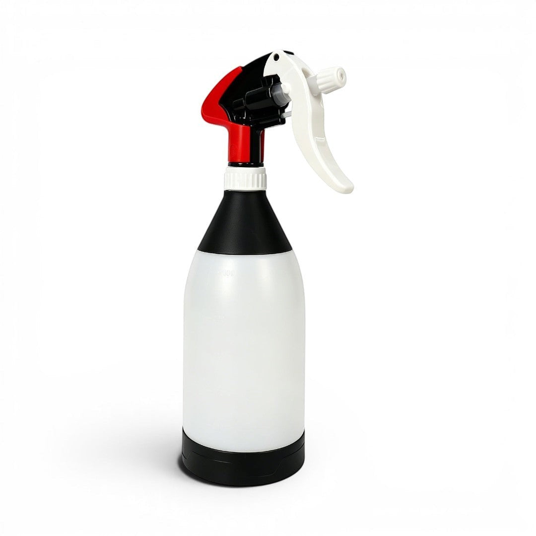 That Detail Shop TDS 360 Spray Bottle Kit, white translucent bottle with black and red trigger sprayer.
