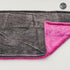 That Detail Shop TDS 1400 DT microfiber drying towel, pink and gray, 1400 GSM twisted-loop weave, 20x30 inch