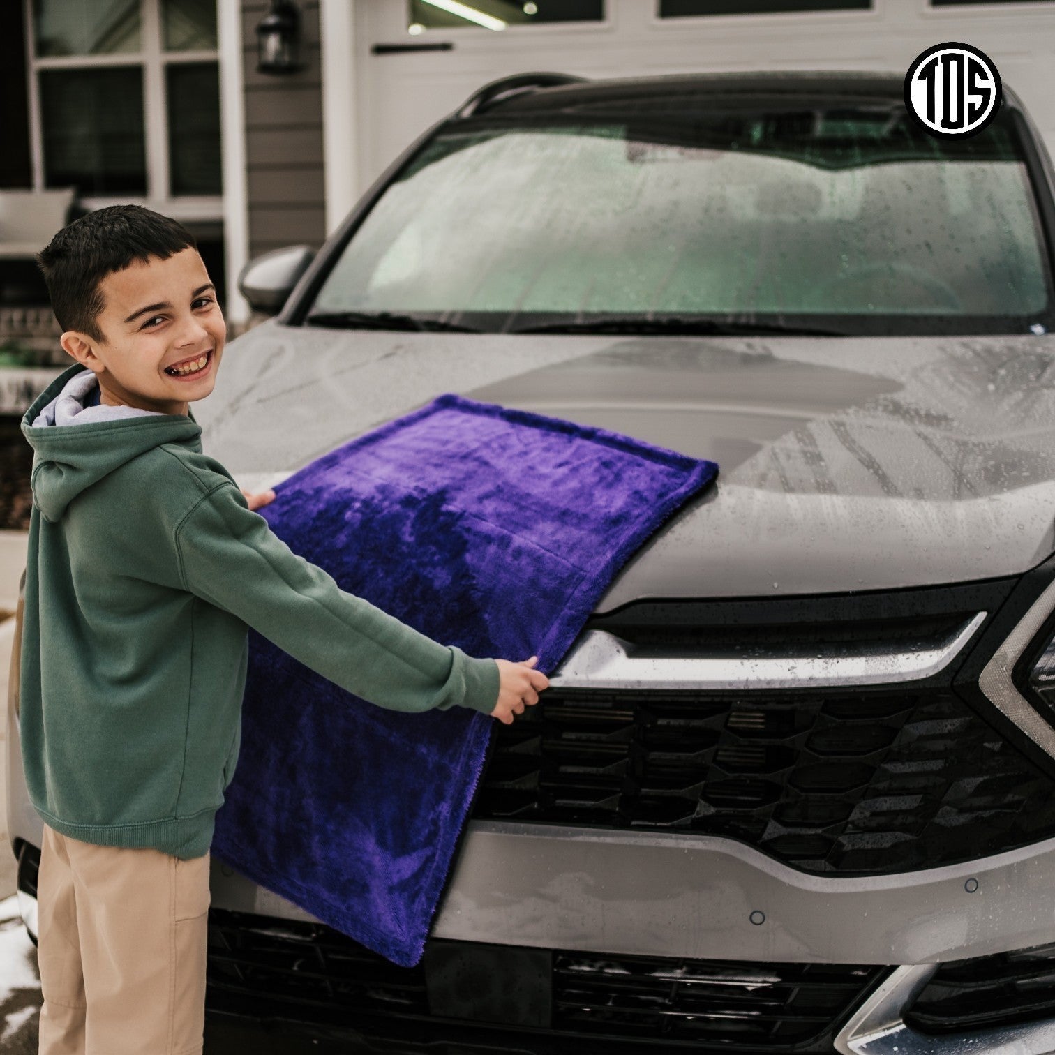 That Detail Shop TDS 1600 DT purple microfiber drying towel, 20x30 inches, 1600 GSM dual twisted-loop weave.