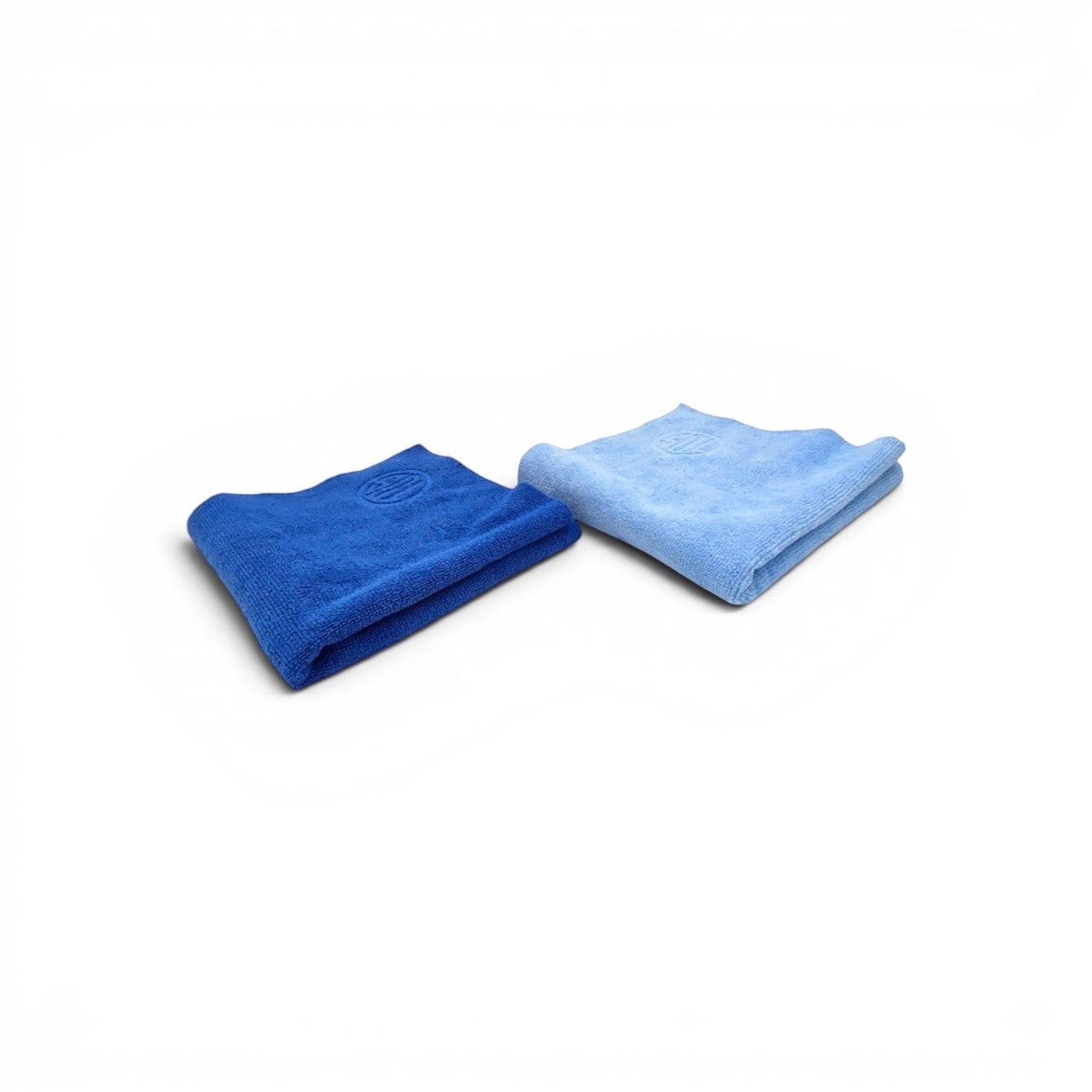 That Detail Shop TDS 400 UT plush wash mitts in blue and light blue, featuring micro-chenille fibers and an elastic cuff.