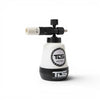 That Detail Shop TDS Pro V2.0 foam cannon with a 32 oz anti-tip white bottle and black accents.