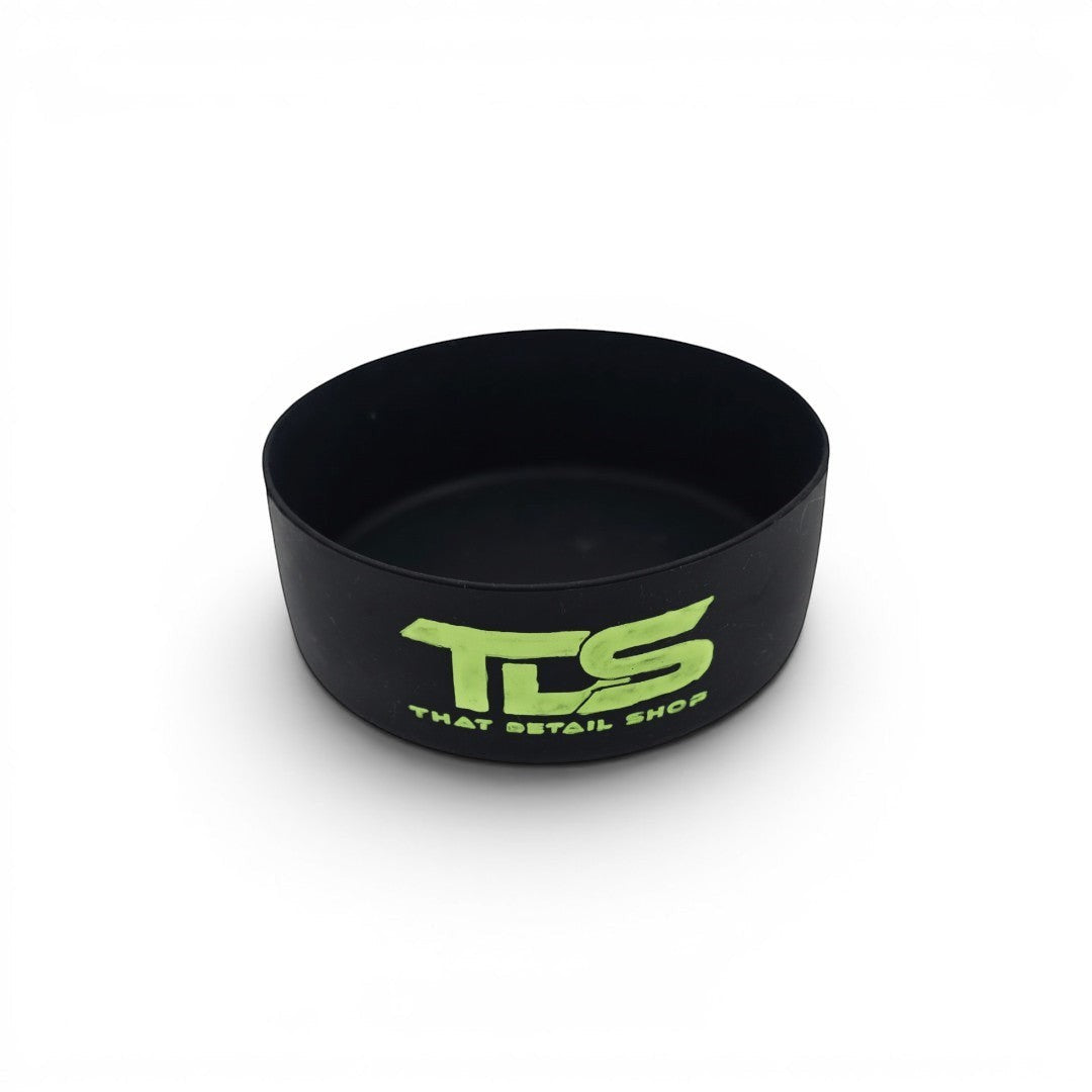 That Detail Shop TDS Welly black silicone bumper with lime green logo for foam cannon bottle base protection