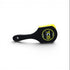 That Detail Shop black tire brush with yellow bristles and logo, designed for cleaning wheels and tires.