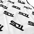 That Detail Shop white lightweight cooling towel featuring a repeating black TDS logo pattern