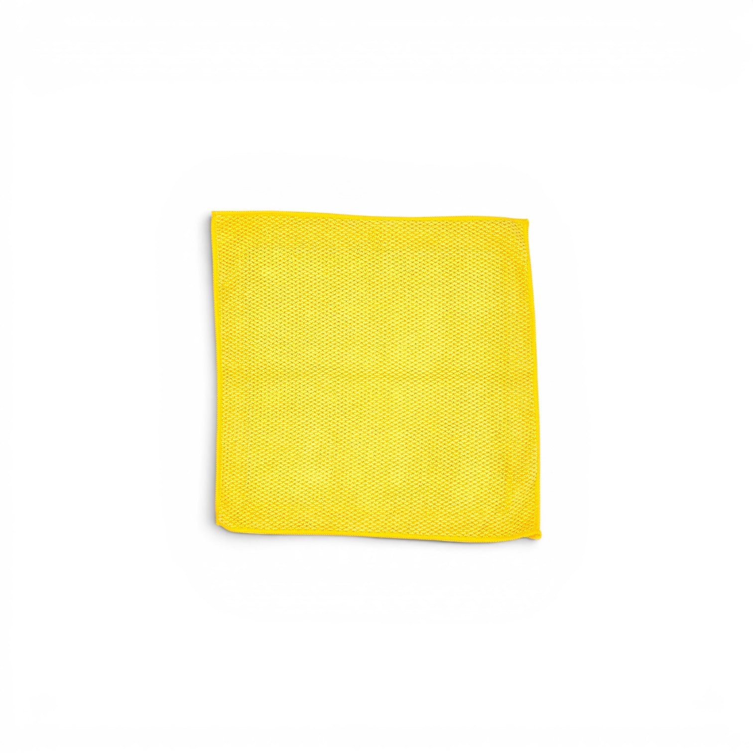 That Detail Shop yellow microfiber clay towel with polymerized rubber surface for paint decontamination.