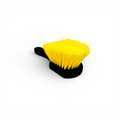 That Detail Shop black and yellow wheel brush with firm synthetic bristles for cleaning brake dust and grime.