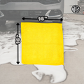 That Detail Shop yellow microfiber clay towel with advanced polymerized rubber surface for paint decontamination.
