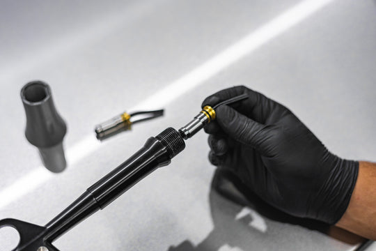 Installing a replacement bearing assembly into an ULTRA Air Blaster with its cone removed.